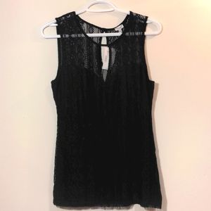 Kismet black lace sleeveless top M NWT